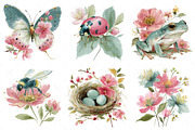 Whimsical Spring Watercolor Clipart, an Illustration by Craft Nest (Thumbnail 3 of 7)