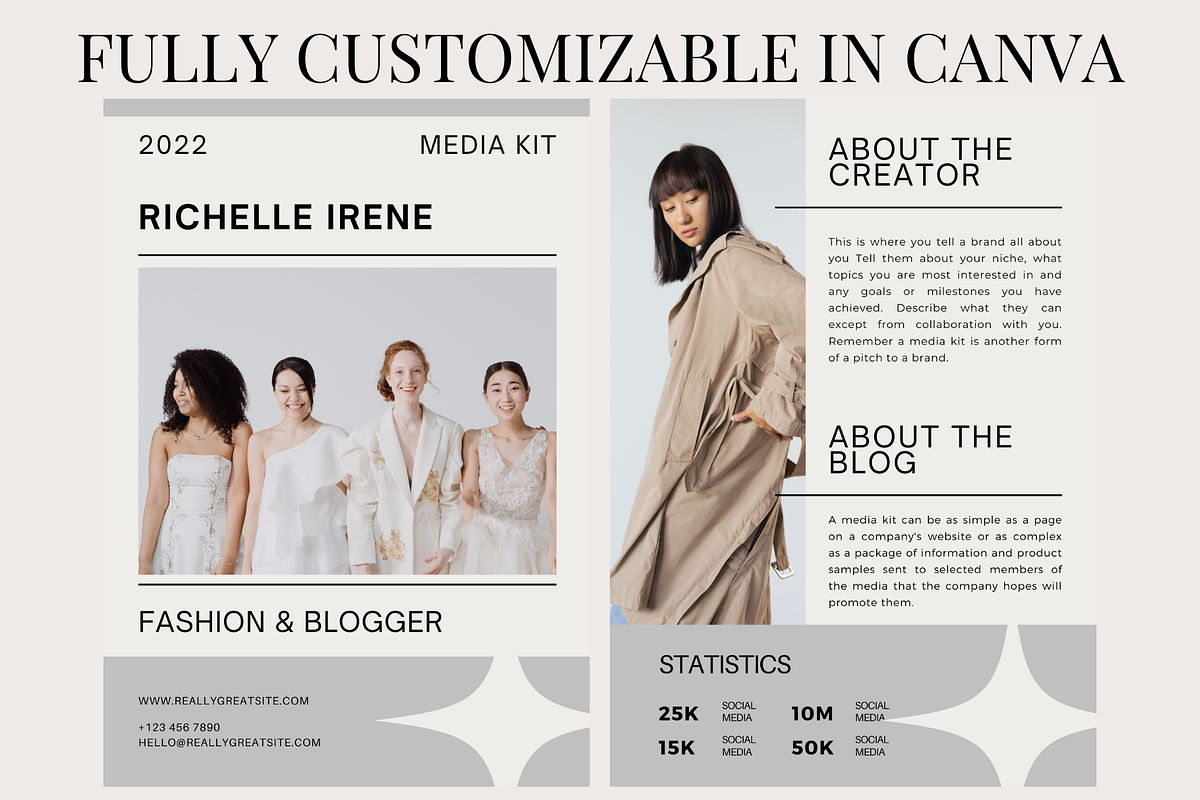 2 Page Modern Influencer Media Kit, a Social Media Template by Daily Creative (Photo 3 of 5)