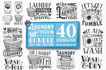 Laundry Room SVG Bundle, a Decorative Illustration by HQDigitalArt