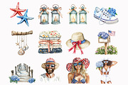 Watercolor Hello July Clipart, an Illustration by Design Market (Thumbnail 4 of 5)
