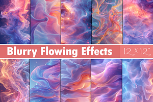 Blurry Flowing Text Effects, a Pattern Graphic by Printable Treasure