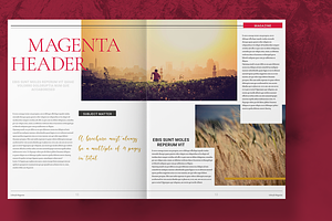 Magenta Magazine Layout