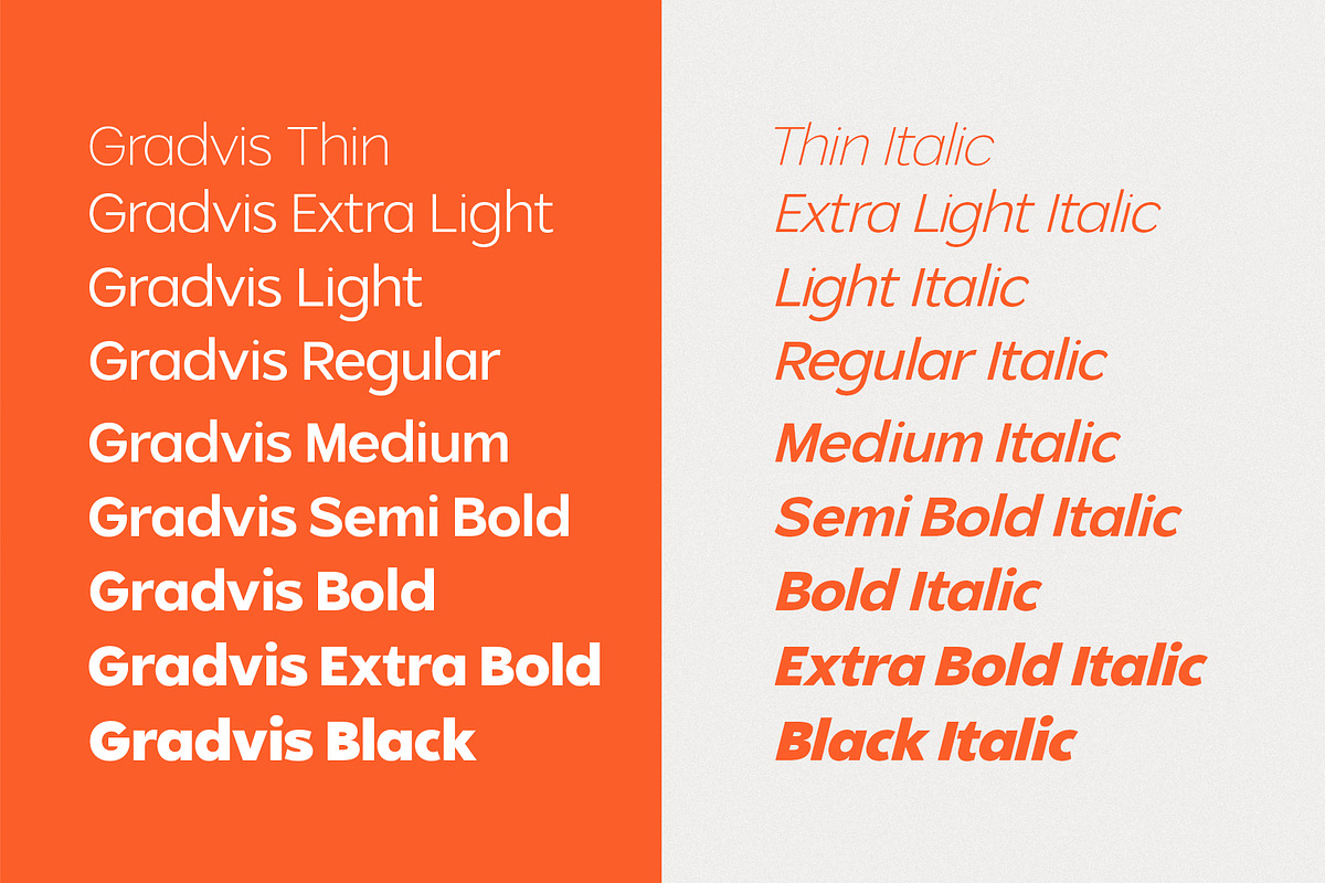 Gradvis Sans Serif Font (18 Fonts), a Sans Serif Font by Heinzel Std (Photo 2 of 22)