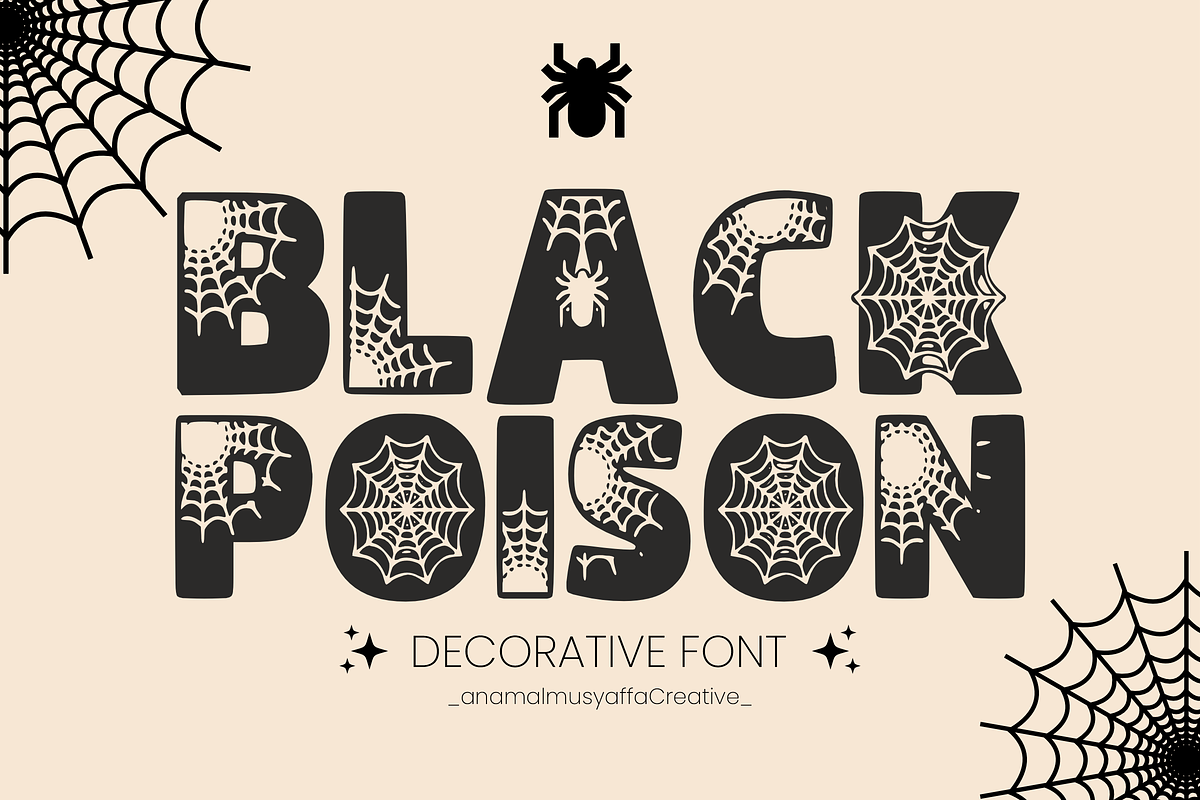 Black Spider - Spider Font Type, a Font by KiddoGlyphs Studio (Photo 3 of 5)