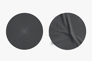 Two Black Round Stickers 3D Model