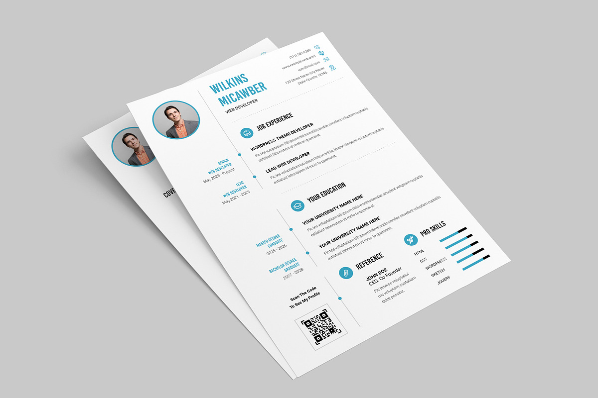 Clean & Modern Resume Template preview 3