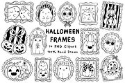Halloween Frames Doodle Line Art, a Seasonal Illustration by LemonDesign (Thumbnail 1 of 3)