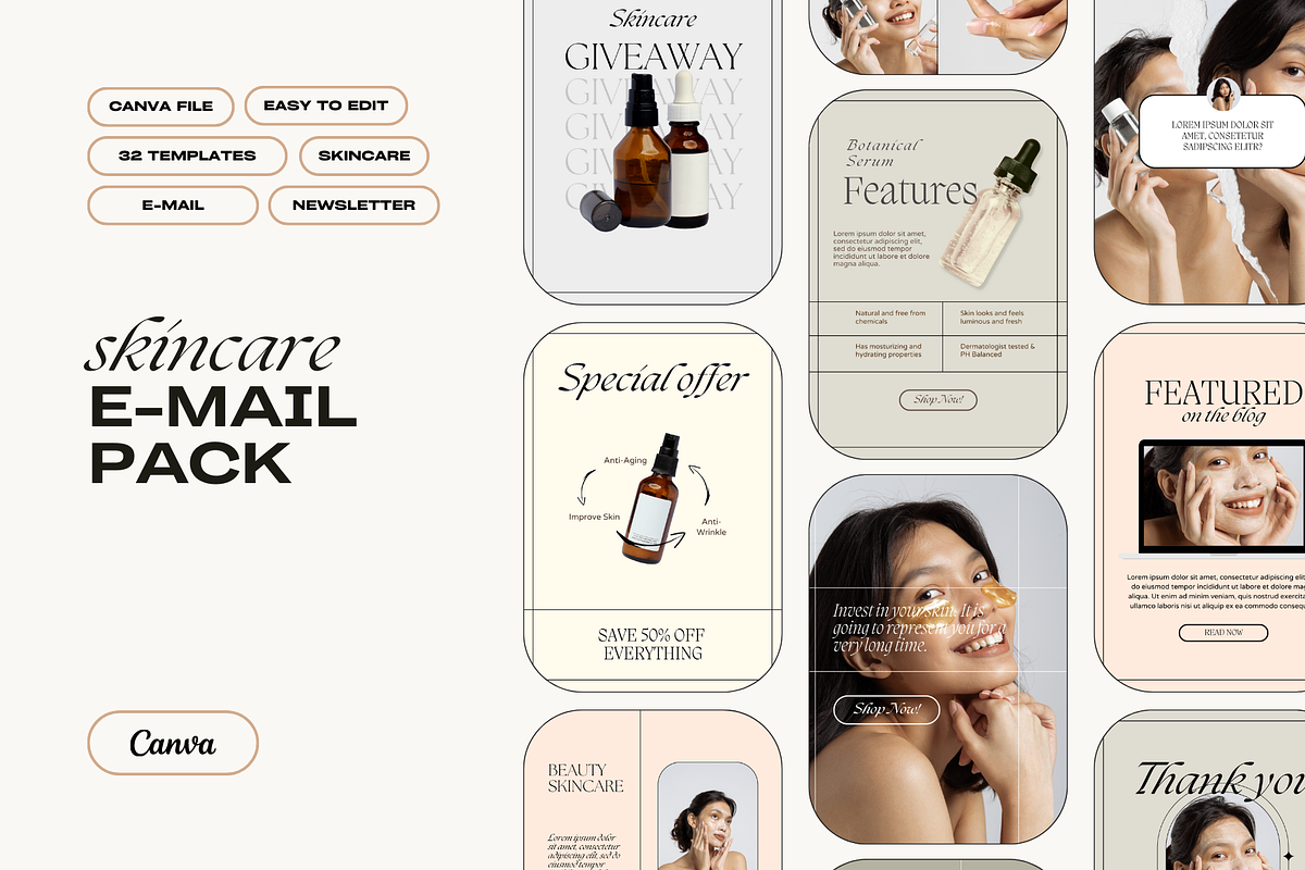 Skincare Email Newsletter Pack, an Email Template by marmaries (Photo 1 of 6)