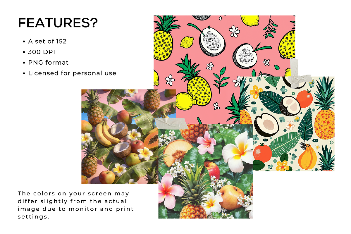 Tropical Fruit Seamless Patterns, a Pattern Graphic by Jakayla Digital Co (Photo 3 of 6)