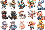 Vintage Circus Party Animal Clipart, an Illustration by Designking (Thumbnail 2 of 4)