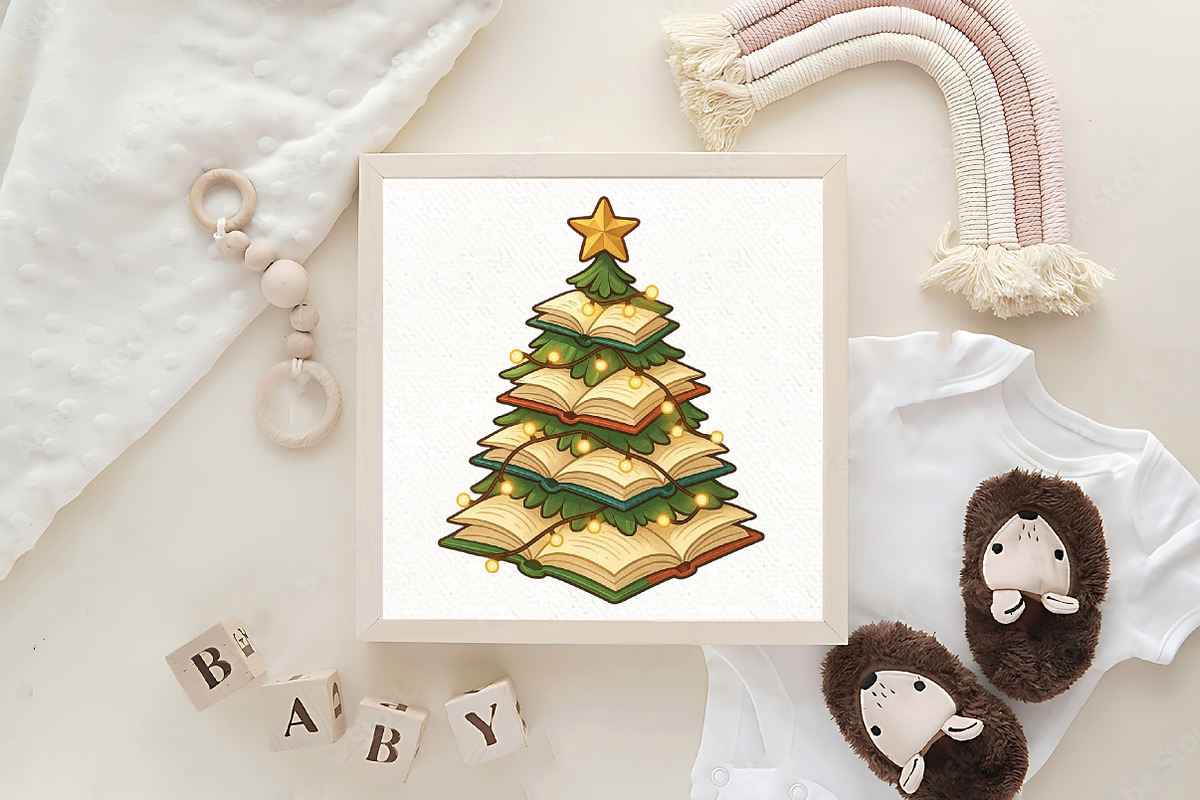 Books Christmas Tree Teacher PNG, an Illustration by CraftArtStudio (Photo 4 of 4)