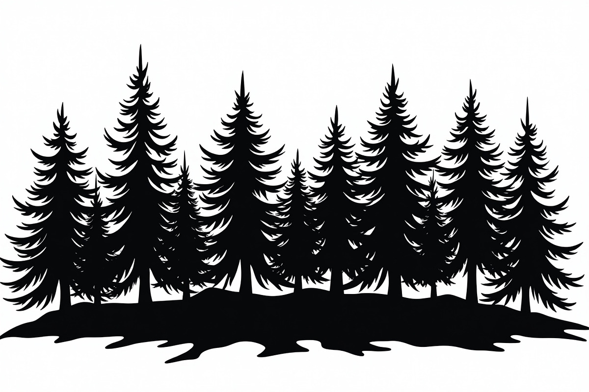 Pine Forest Silhouette Bundle, a Graphic by Creativeshirt (Photo 4 of 16)