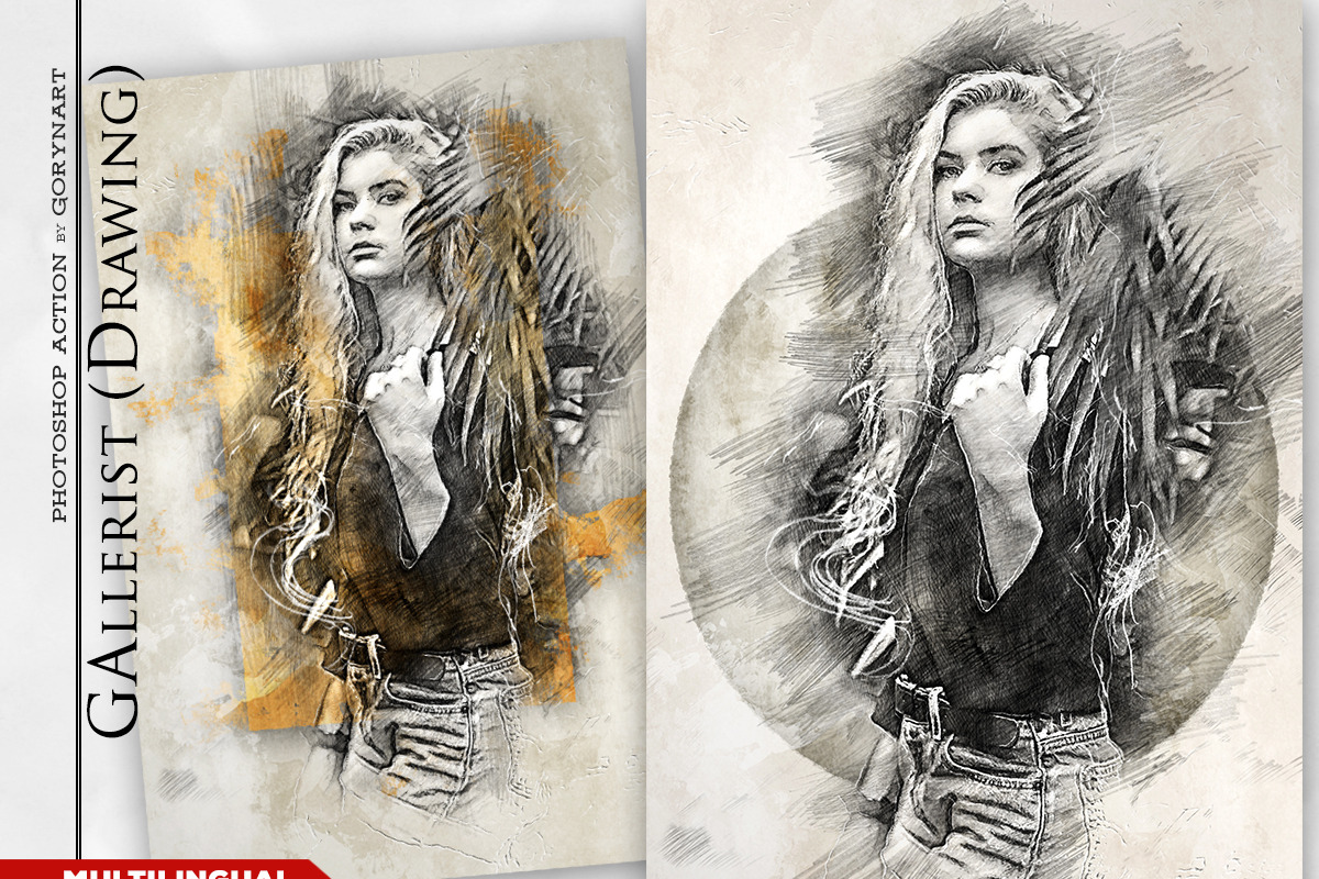 GAllerist (Drawing) Photoshop Action, an Action Add-On by GorynArt (Photo 1 of 16)