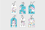 Vector unicorns set, 4 vector seamle, a Pattern Graphic by Olena Halahan (Thumbnail 4 of 5)