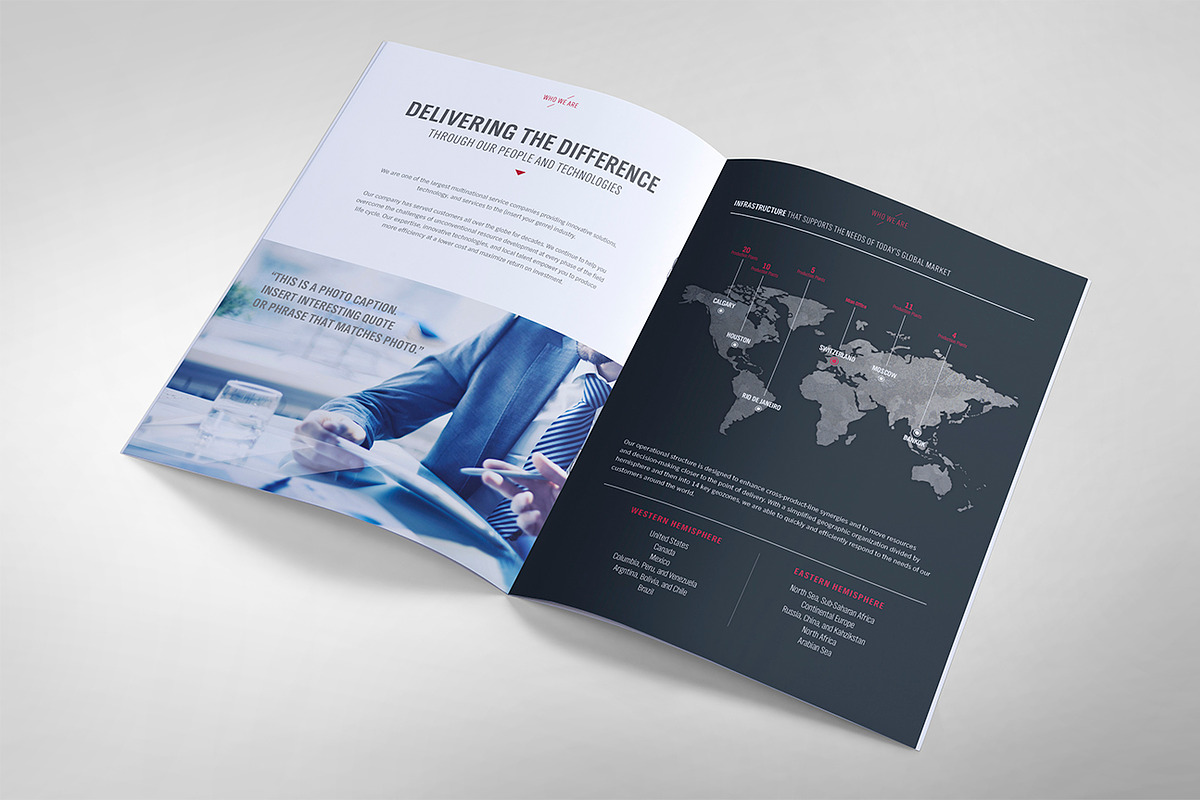 Sharp Modern Brochure and PowerPoint, a Brochure Template by Shop Mockpro (Photo 6 of 11)