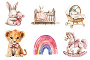 Pink Baby Girl Nursery Clipart, an Icon by CreationArt (Thumbnail 2 of 5)