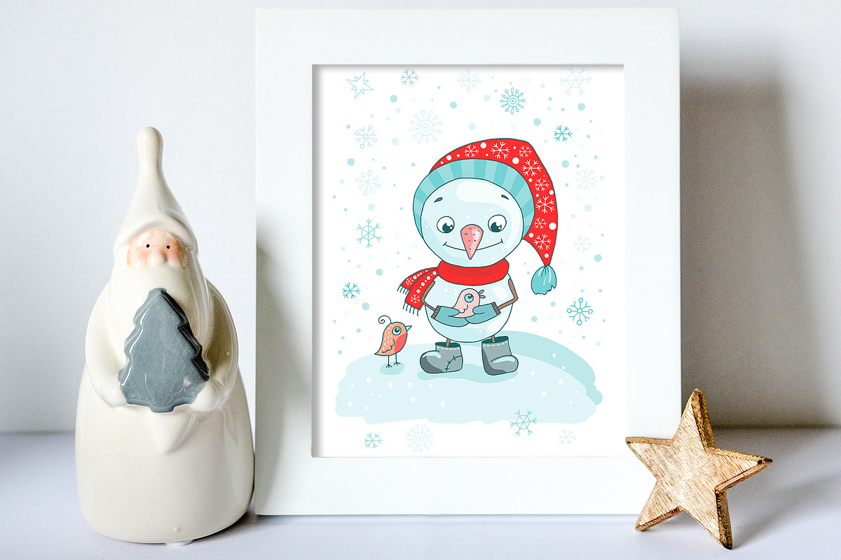Cute snowmen, a Decorative Illustration by Maya Ivart (Photo 6 of 8)