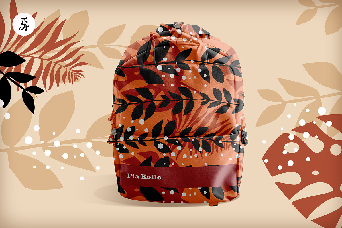 Floral Pattern Electric Tangerine, a Pattern Graphic by Pia Kolle (Photo 4 of 6)