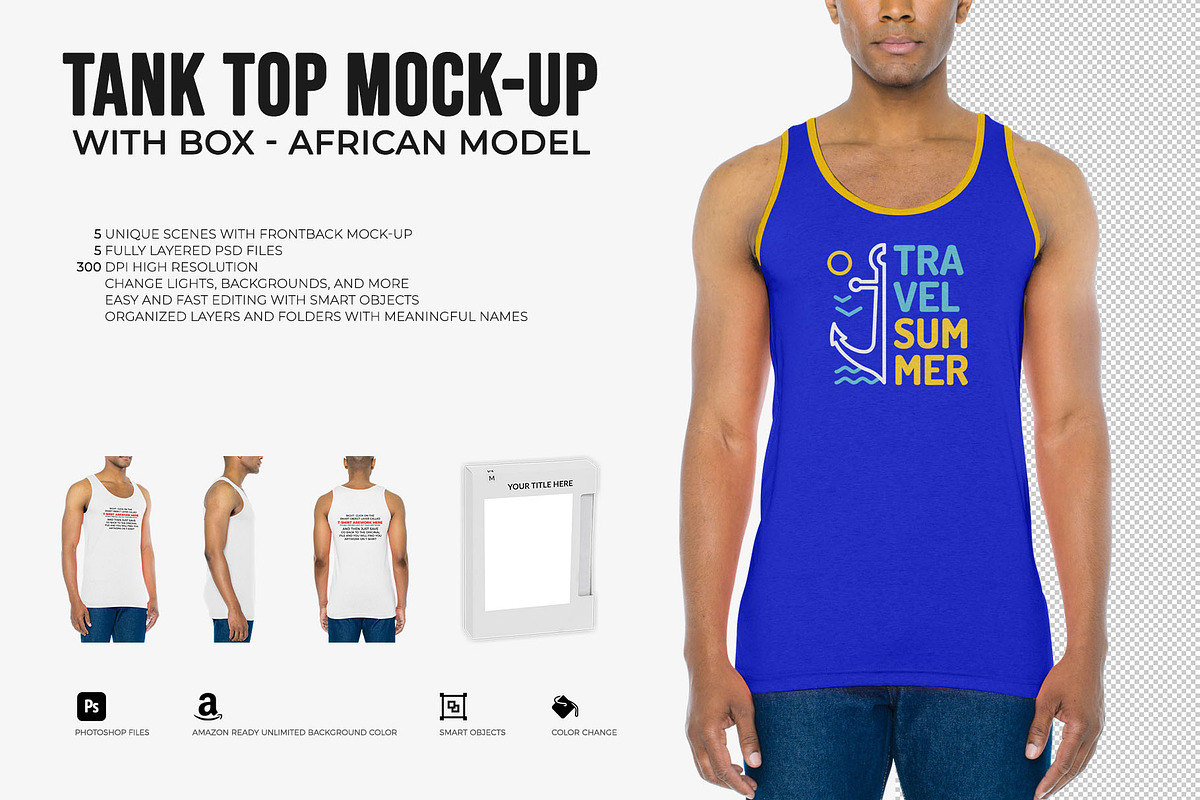 Tank Top Mock-Up (African Model), a Shirt Mockup by Mock-up Store (Photo 1 of 7)