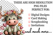 Whimsical Spring Highland Cow Clipar, an Illustration by Daily.Designs (Thumbnail 2 of 8)