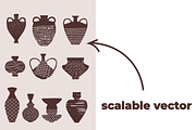 POTTERY SHAPES (47 elements), an Object Illustration by Bonfloret Studio (Thumbnail 5 of 10)
