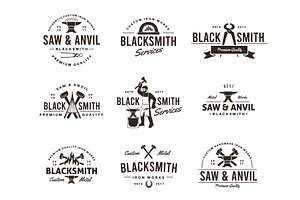 Blacksmith tools labels. Craftsman, an Illustration by YummyBuum