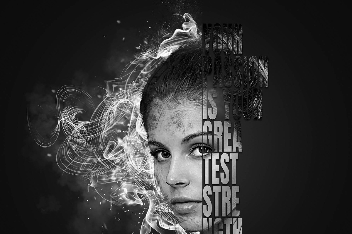 Text Portrait Photo Effect, an Action Add-On by Photoshop Action (Photo 2 of 14)