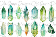 Watercolor Crystal Clipart Bundle, an Object Illustration by Old Grove Designs (Thumbnail 3 of 7)