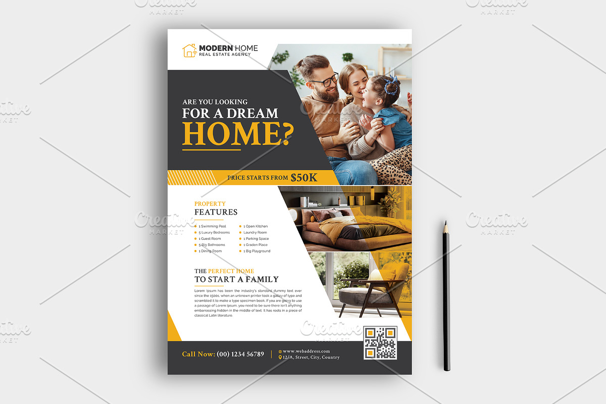 Real Estate Flyer, a Flyer Template by GraphicsBurg (Photo 2 of 2)