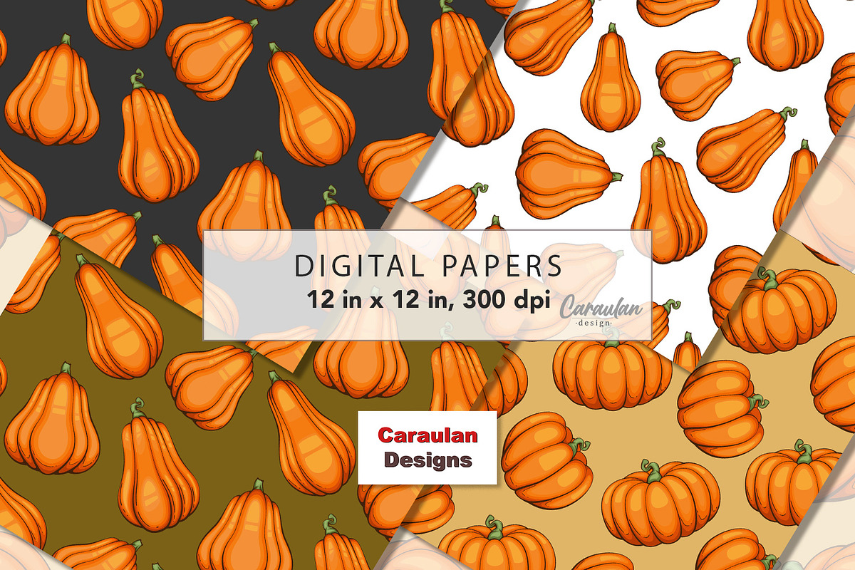 Thanksgiving Pumpkins Patterns, a Pattern Graphic by Serghei Caraulan (Photo 5 of 9)