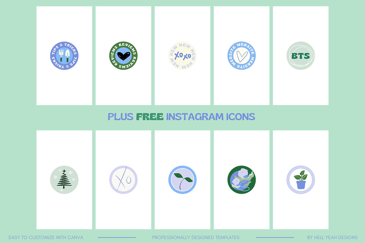 Modern Blue Instagram Templates, a Social Media Template by Hell Yeah Designs (Photo 8 of 10)