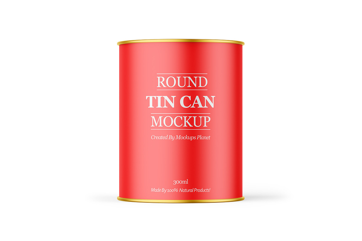 Tin Can w/ Matte Finish Mockup, a Cups & Container Mockup by Mockups Planet (Photo 3 of 7)