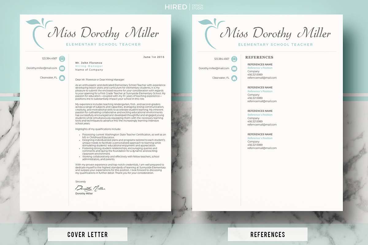 Professional Resume for Teachers, a Resume Template by HIRED Design Studio (Photo 4 of 13)