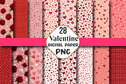 Floral Valentine Pattern Heart Paper, an Illustration by CraftArtStudio (Thumbnail 1 of 3)