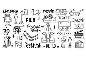 Cinema hand lettering. Movie, a Technology Illustration by Valerie Bodnar