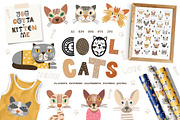 Cool Cats. Cliparts, Patterns, ABC., an Animal Illustration by DearLetters (Thumbnail 1 of 17)