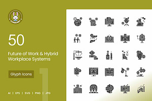 Future Work Hybrid Workplace Systems, a Solid Icon by IconBunny