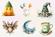 Sage Green Halloween Clipart, an Illustration by CreationArt (Thumbnail 3 of 5)