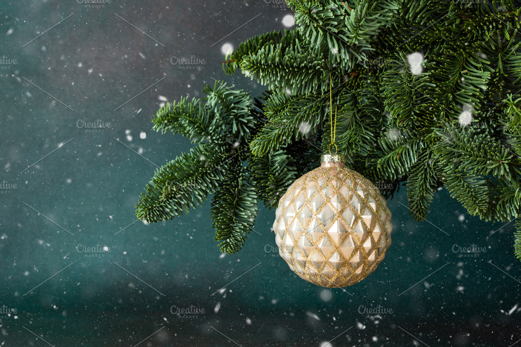 Christmas ball hanging, a Holiday Photo by Pandateam