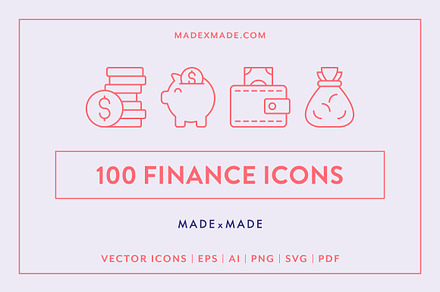 Finance Line Icons, an Outline Icon by Made by Made