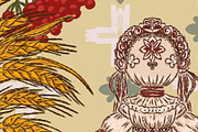 Slavic Harvest Folk Doll, a Pattern Graphic by NayaChu (Thumbnail 2 of 6)