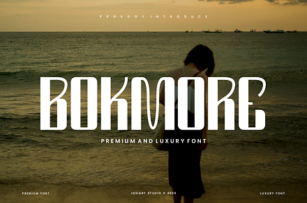Bokmore - Luxury Bold Font, a Sans Serif Font by Iqsiart Studio