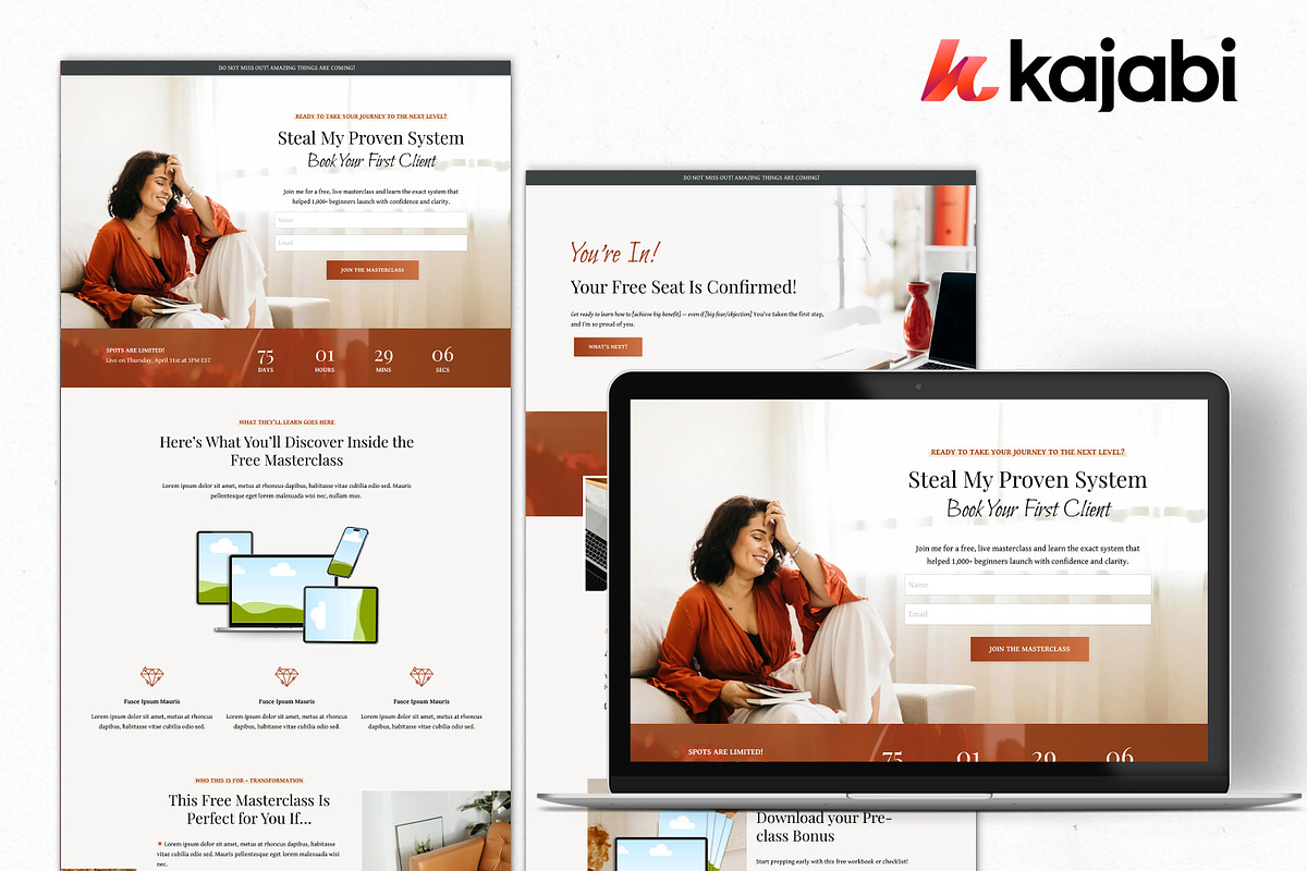 Kajabi Masterclass Template, a Landing Page Template by Altenne | Kajabi Designer (Photo 7 of 7)