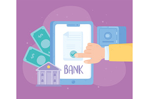 online banking application, a Finance Illustration by studiogstock