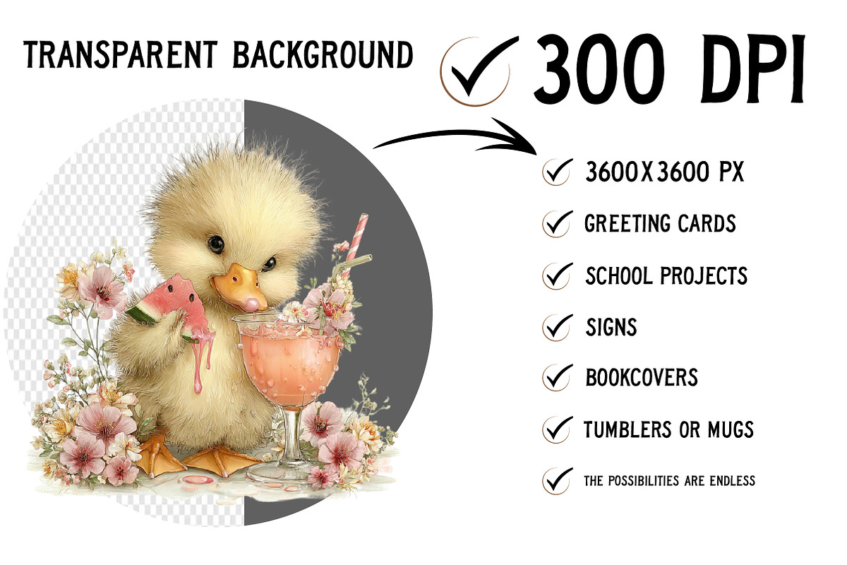 Summer Funny Ducklings Clipart, an Illustration by Craft Nest (Photo 2 of 12)
