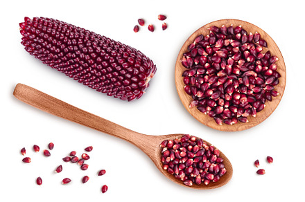 Purple corn or maize seeds in wooden, a Food & Drink Photo by NataPhoto