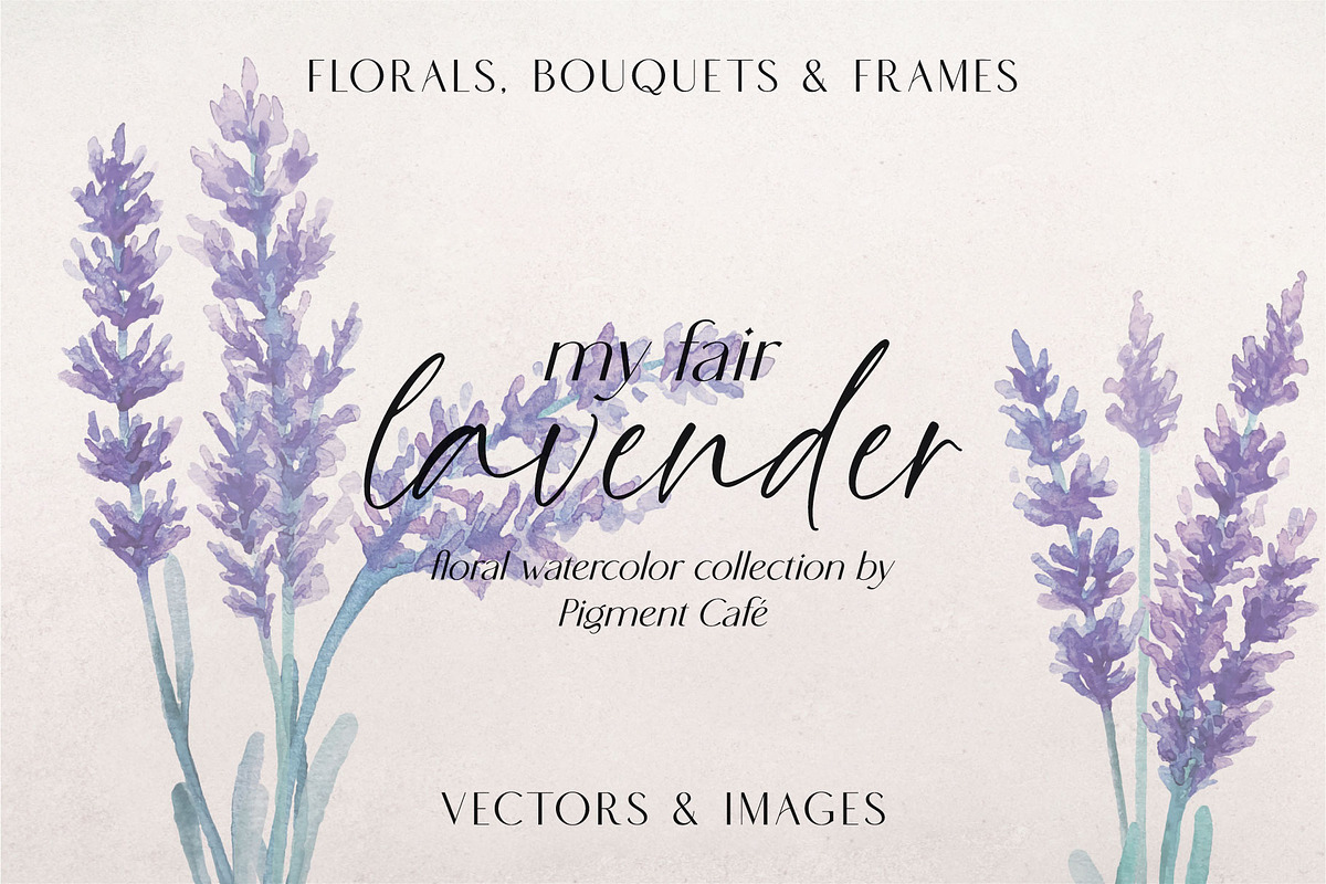 My Fair Lavender Watercolor Florals, a Seasonal Illustration by Pigment Café (Photo 6 of 7)