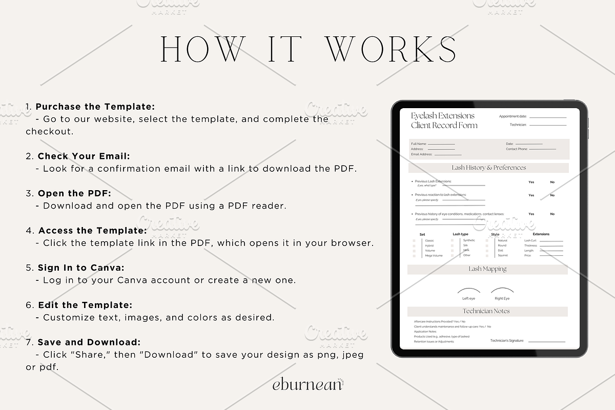 Eyelash Extension Forms Bundle, a Flyer Template by Studio Eburnean (Photo 6 of 6)