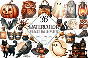 VIntage Halloween Stickers Bundle, a Graphic by designcity5 (Thumbnail 1 of 5)
