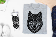 Wolf Linocut Sublimation Design, an Animal Illustration by ArtIrisArt (Thumbnail 2 of 3)